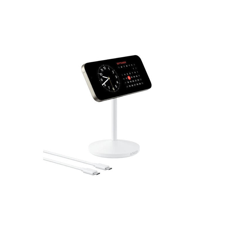 Anker Maggo Wireless Charging Stand Qi2 15w Magsafe Um 360 Drehbar Fr Iphone 12 Und Hher Weiss