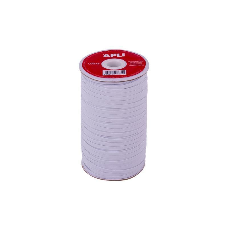 Apli Bobina De Cuerda Elástica Plana 5mmx100m Blanco
