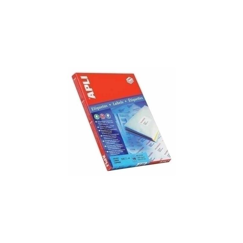 Apli Etiquetas Adhesivas 64x33,9mm Inkjet/Láser C/Romos 24 X 100h Blanco