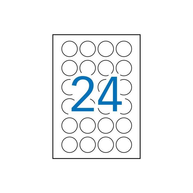 Apli Etiquetas Adhesivas Circulares Ø40mm Inkjet/Láser 24 X 25h Blanco