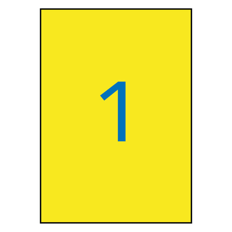 Apli Etiquetas Adhesivas Resistentes Interperie 210x297mm Láser C/Rectos 1 X 20h Amarillo