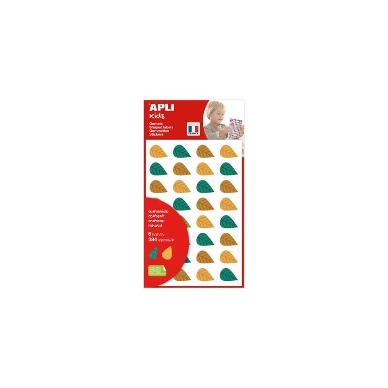 Apli Gomets Hojas De Árboles Removibles 384u 6 Hojas C/Surtidos