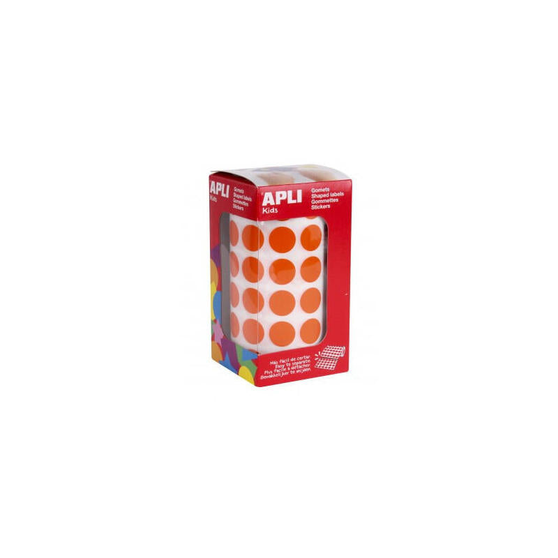 Apli Gomets Redondos 15mm Rollo Naranja