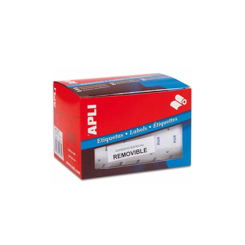 Apli Pack 6 Rollos De 1000 Etiquetas 26x16mm Con Texto "Lote" + "Fecha Cad" Para Etiquetadora De Precios Blanco