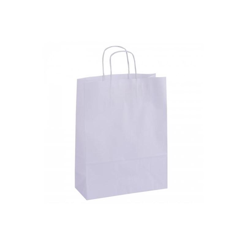 Apli Pack De 50 Bolsas Kraft - Alta Resistencia - Asas Rizadas - Reutilizables Y Reciclables - Blanco