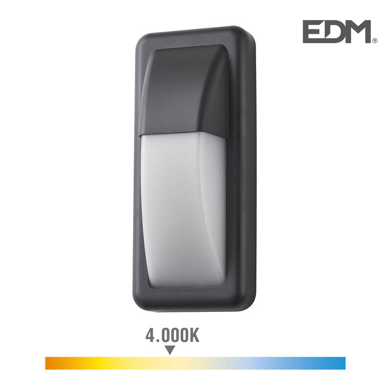 Aplique Led 6w 200lm 4000k Luz Dia Ip65 Rectangular Vertical Edm
