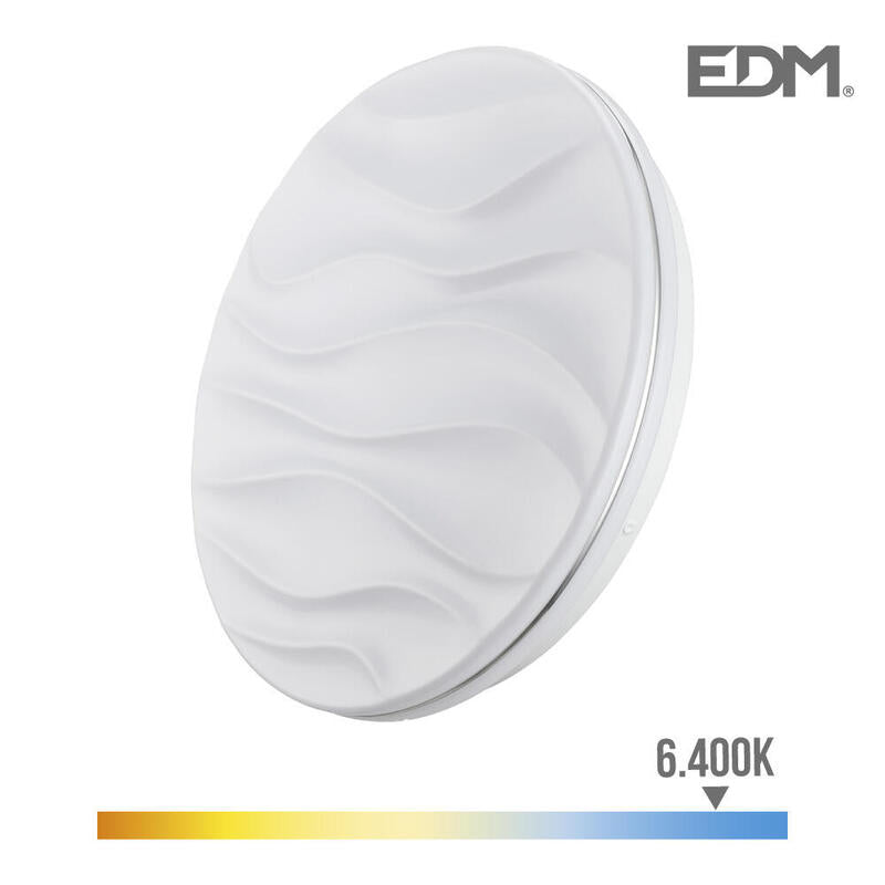 Aplique Super Led De Superficie 18w 1820lm 6500k Ø33x6,8cm Modelo Desert Edm
