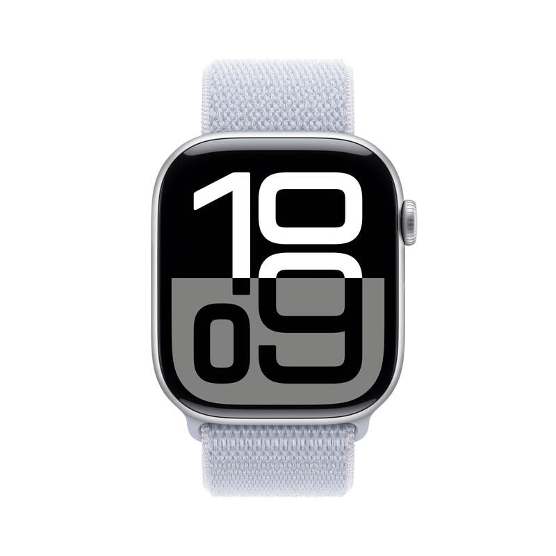 Apple Apple Watch Series 10 Gps 46mm Silver Aluminium Case With Blue Cloud Sport Loop