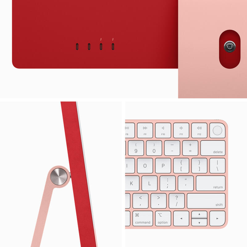 Apple Imac 59,62 Cm 24" M3 2023, Sistema Mac Rojo/Rosado, Macos, Alemán Mqrt3d/A