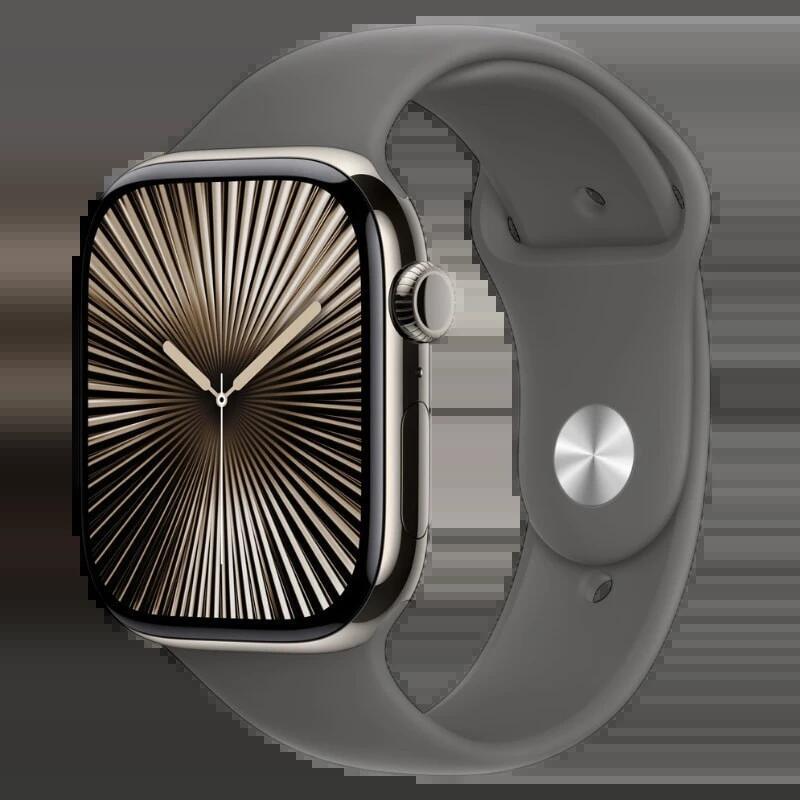 Apple Watch Series 10 Gps + Cellular 46 Mm Titanio Natural Con Correa Deportiva Gris S/M