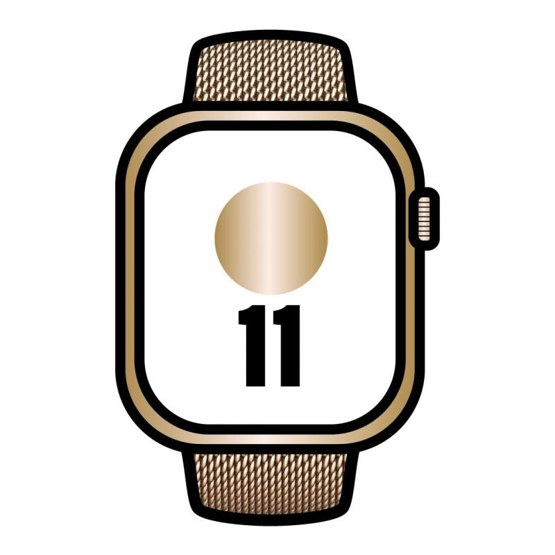 Apple Watch Series 11 Gps Cellular 46mm Titanio Dorado Correa Milanese Dorada Loop M L