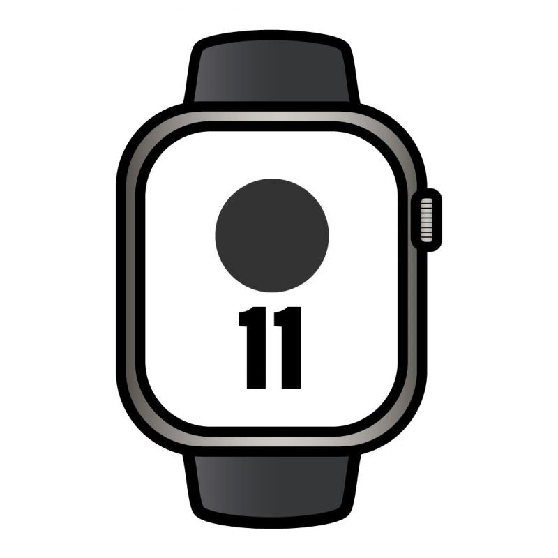 Apple Watch Series 11 Gps Cellular 46mm Titanio Negro Pizarra Correa Deportiva Negra S M