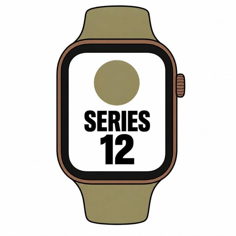 Apple Watch Series 12 Gps 46mm Bronce Oscuro Correa Deportiva Verde Oliva (S M)