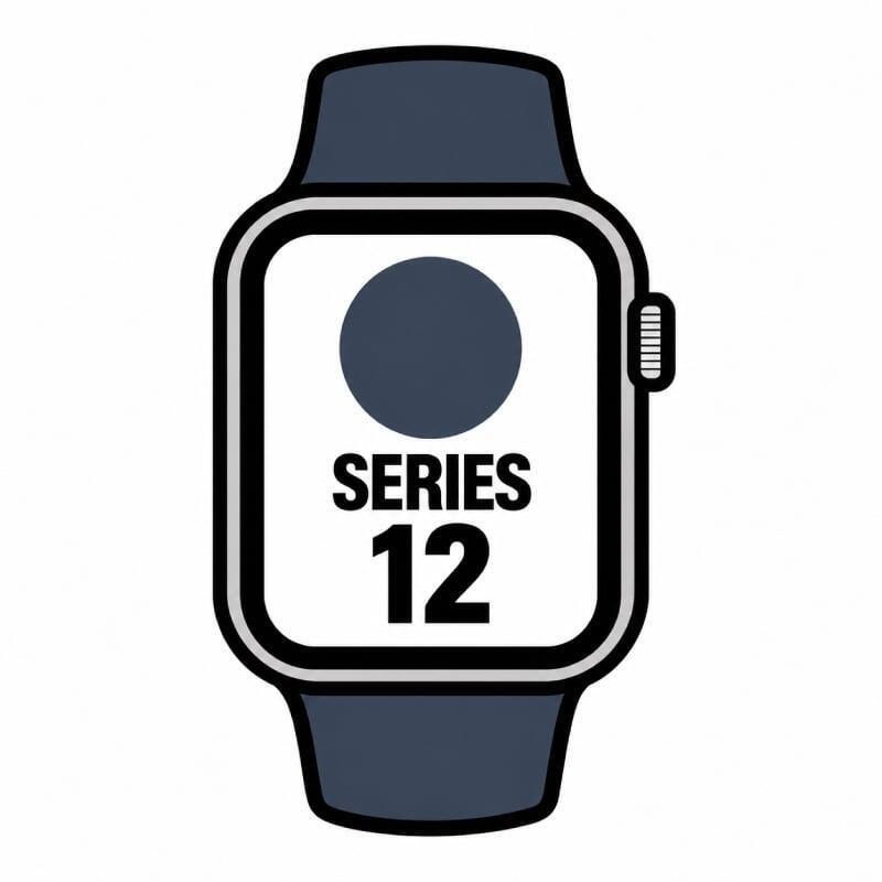 Apple Watch Series 12 Gps Cellular 46mm Gris Espacial Correa Deportiva Azul Marino (M L)