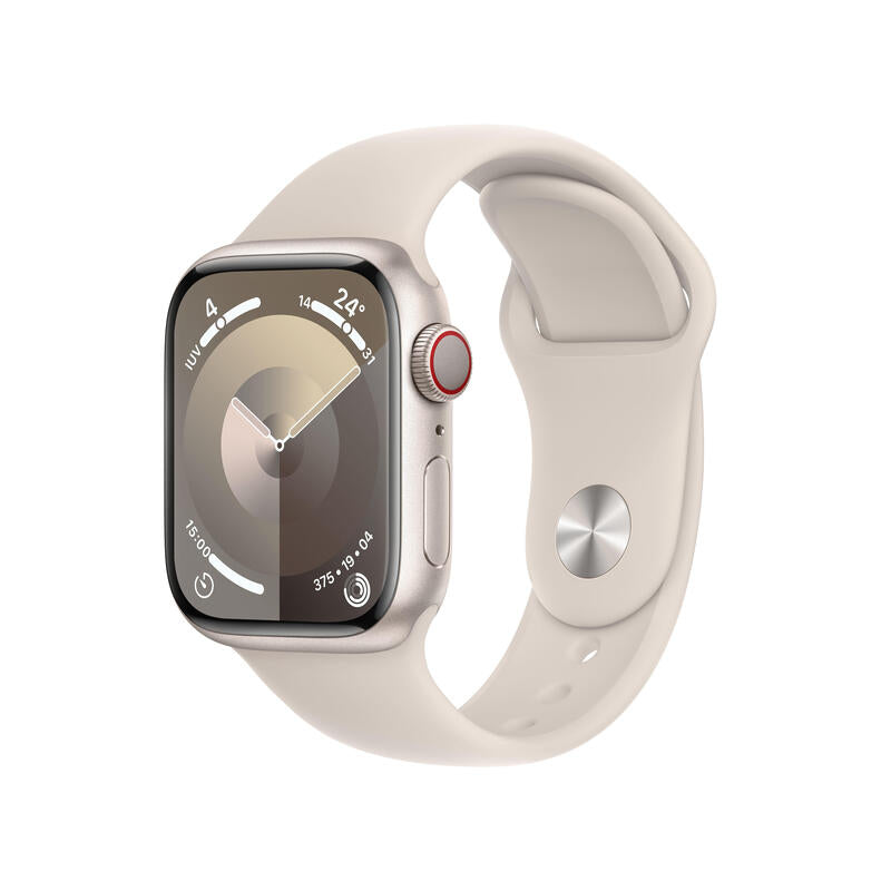 Apple Watch Series 9 Gps Cellular 41mm Caja De Aluminio Blanco Estrella Correa Deportiva Blanco Estrella S M