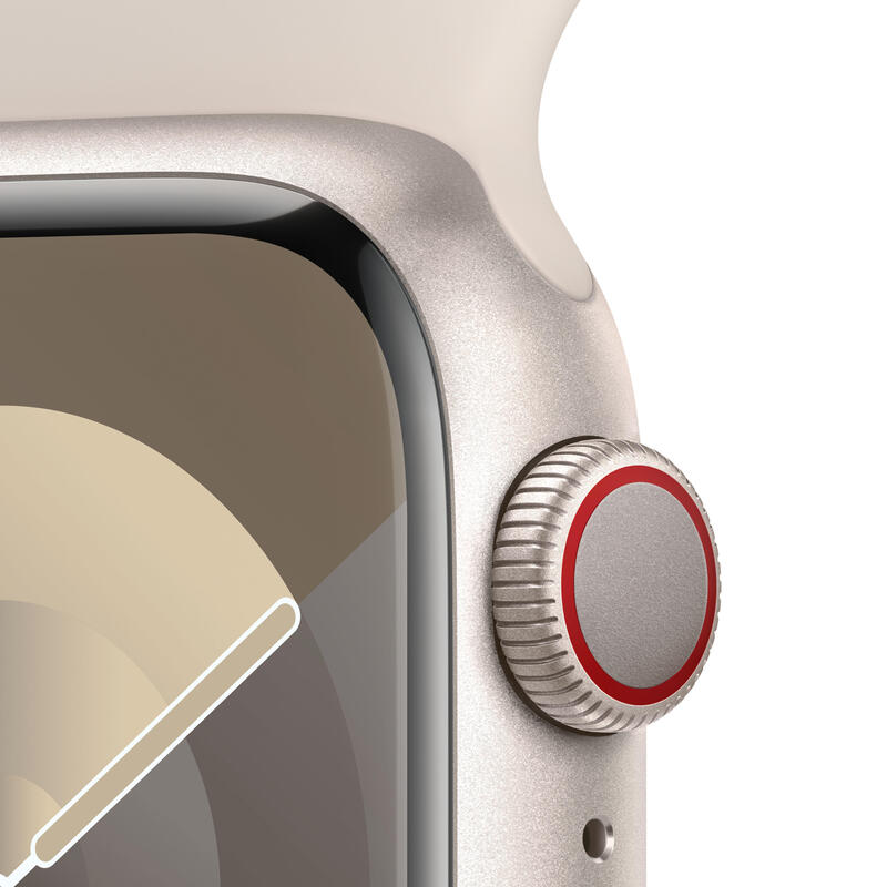 Apple Watch Series 9 Gps Cellular 41mm Caja De Aluminio Blanco Estrella Correa Deportiva Blanco Estrella S M