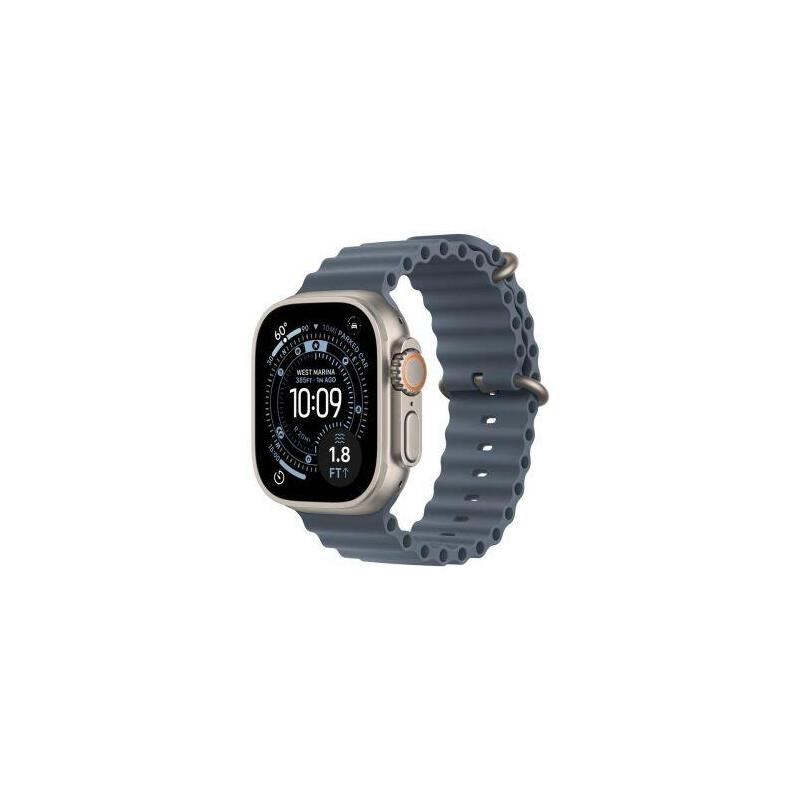 Apple Watch Ultra 3 (2025) Gps + Cellular 5g 49mm Natural Titanium Case With Anchor Blue Ocean Band Eu Mewh4