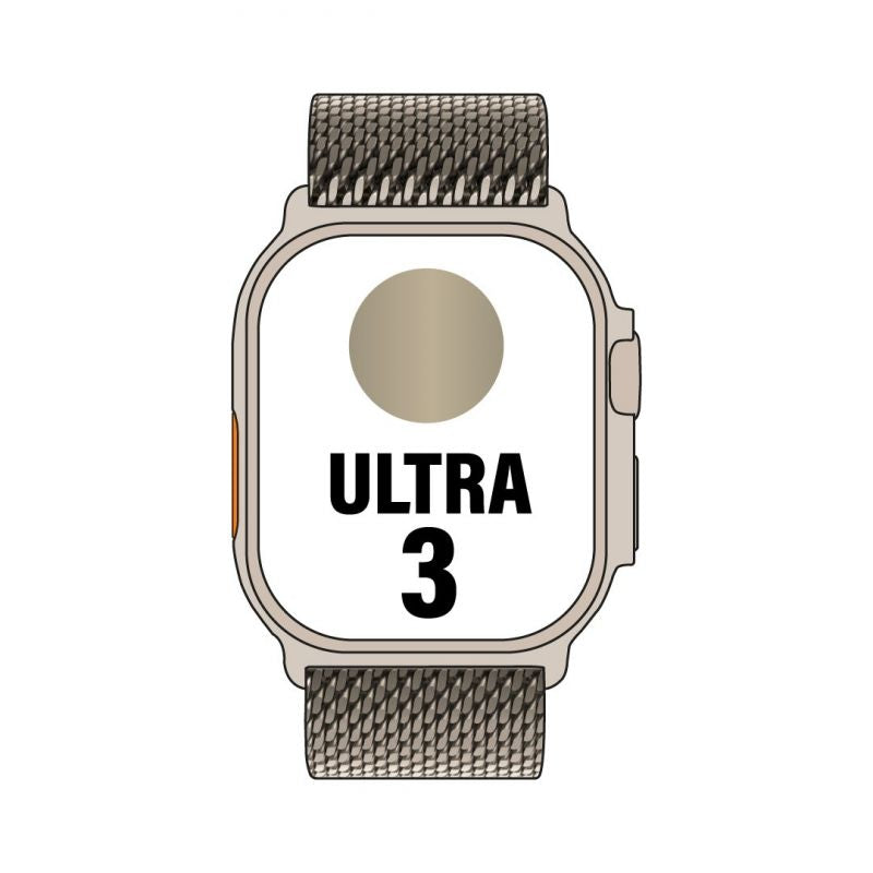 Apple Watch Ultra 3 Gps Cellular 49mm Caja De Titanio Natural Correa Milanese L