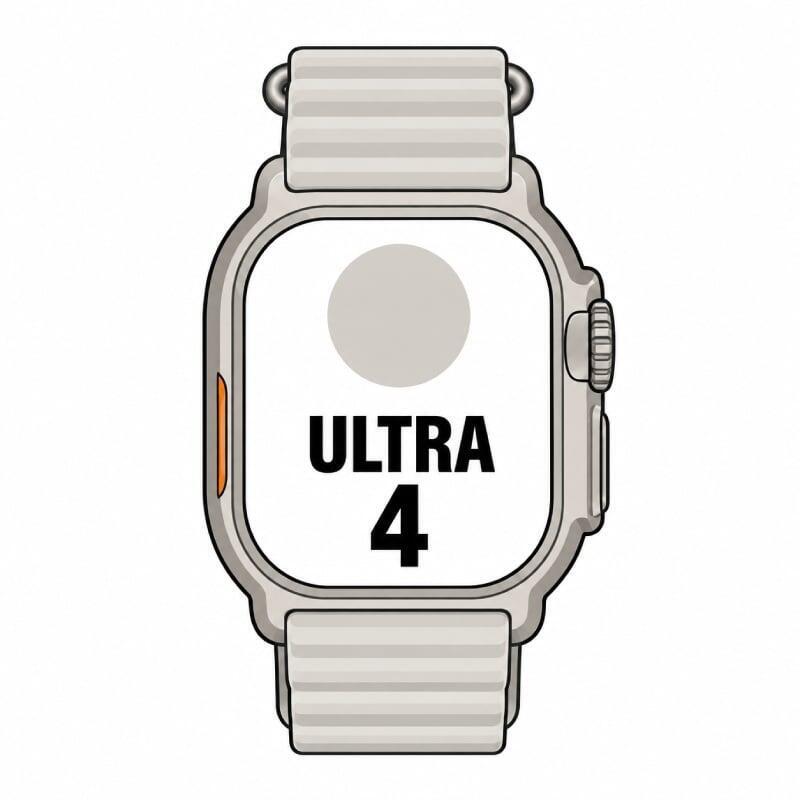 Apple Watch Ultra 4 Gps 49mm Caja De Titanio Natural Correa Ocean Gris Translúcido