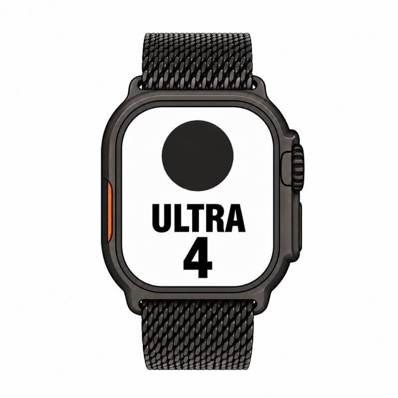 Apple Watch Ultra 4 Gps 49mm Caja De Titanio Negro Correa Milanese Loop En Titanio Negro M