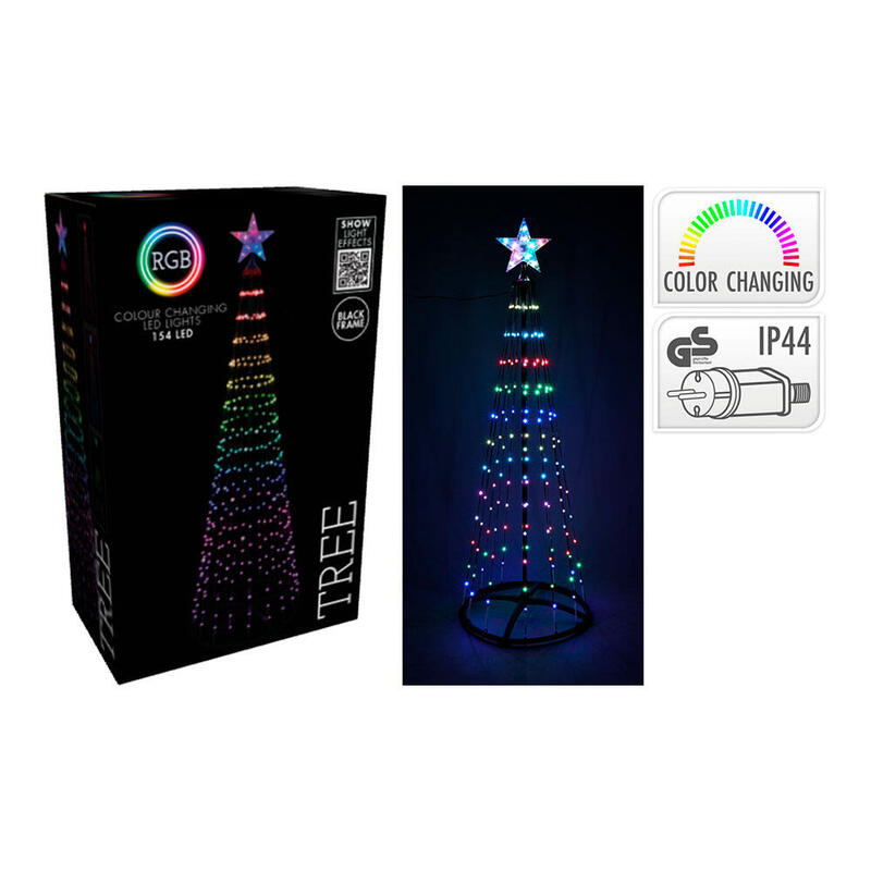 Arbol De Navidad 154 Led Rgb Negro 1,5 M