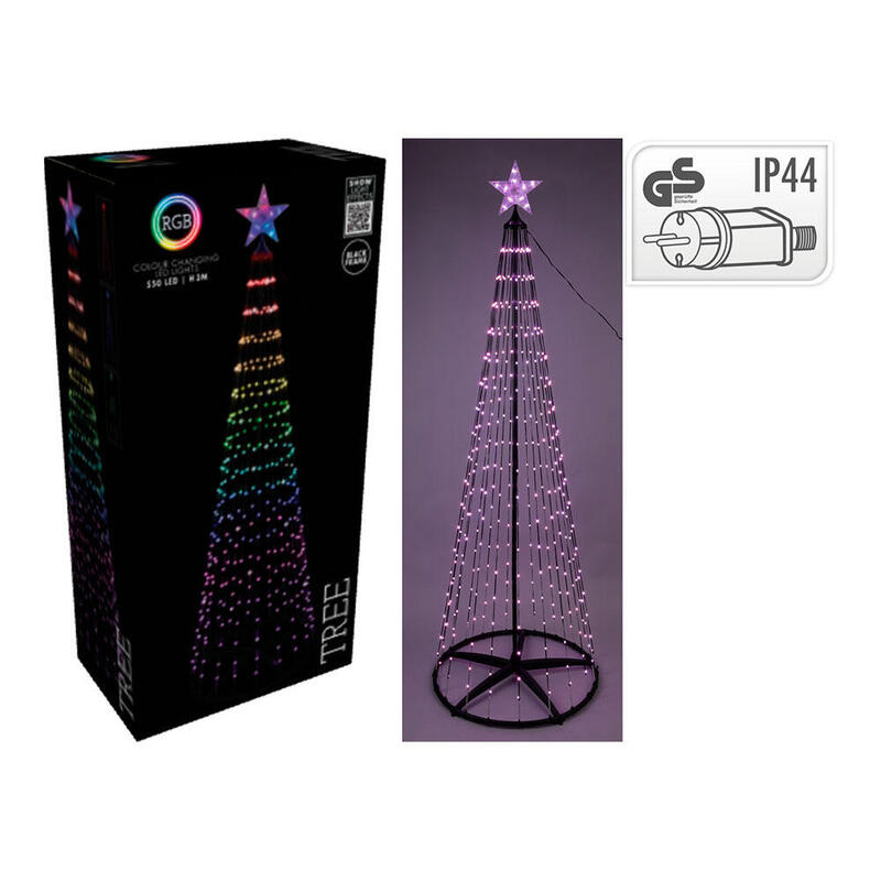 Arbol De Navidad 550 Led Rgb Negro 3 M