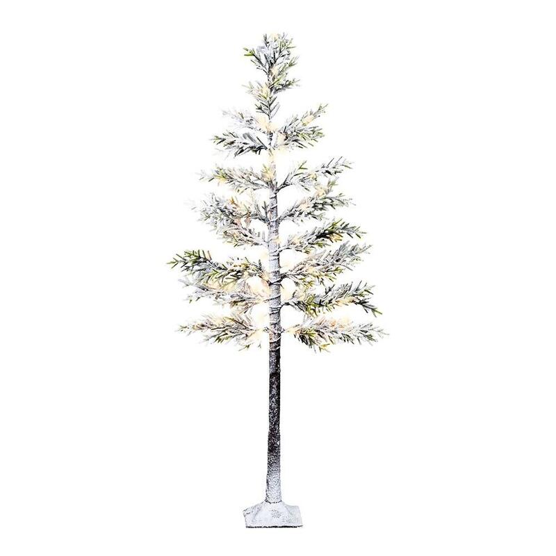 Árbol Nevado Led Con Función Fija Y Parpadeante Para Uso Exterior, 72 Leds, Ø60 X 1,5 M
