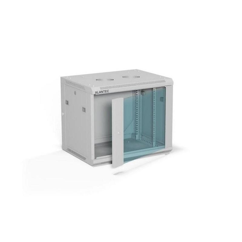 Armario De Pared Alantec De 19" 9u 600x450, Puerta De Cristal, Gris, Para Automontaje - Paquete Plano (Sw-9u-600-450-01-Sf)