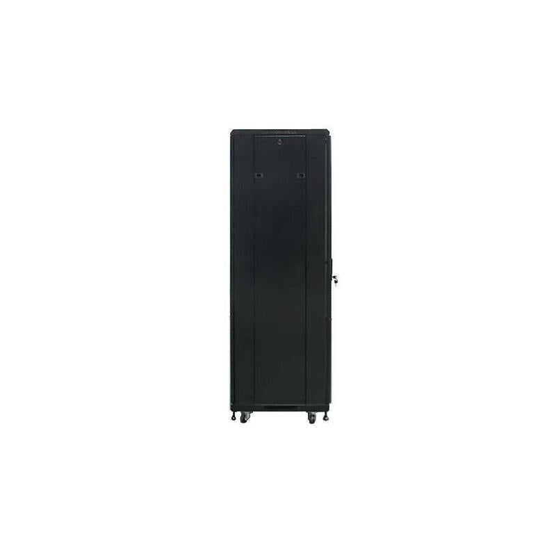Armario Rack Suelo 19" Phasak-Pro 42u 600x600 Negro, 2 Bandejas Fijas+Ventilación X4-12" + Regleta X6