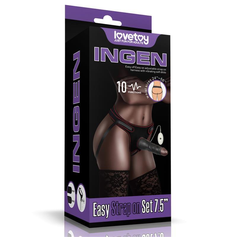 Arnés Ajustable Con Dildo 10 Vibraciones 7.5