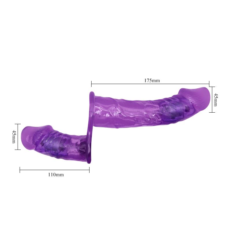 Arnés Con Dildo Doble Y Vibración Púrpura
