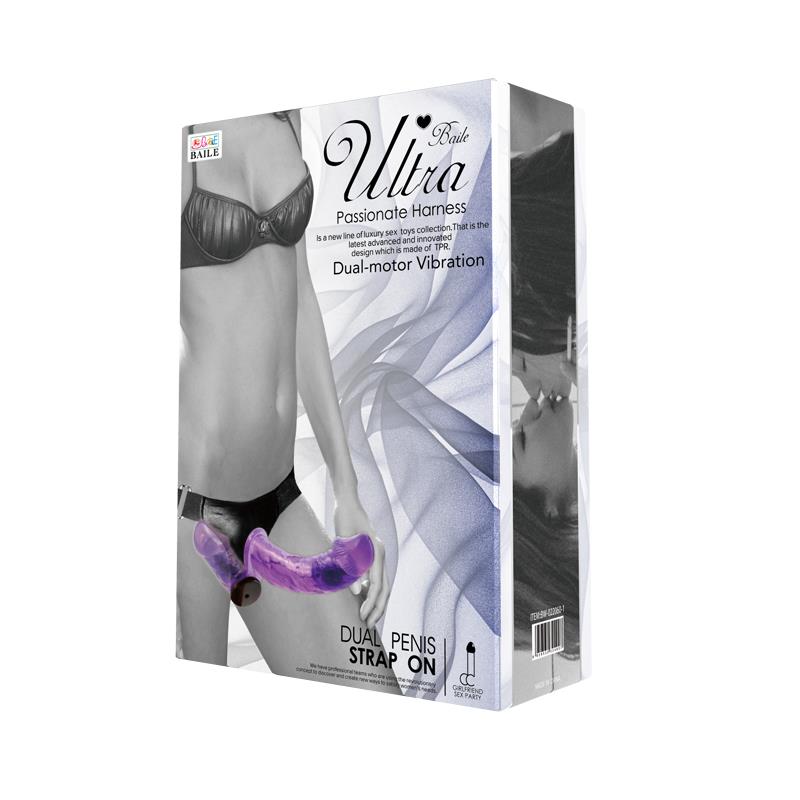 Arnés Con Dildo Doble Y Vibración Púrpura