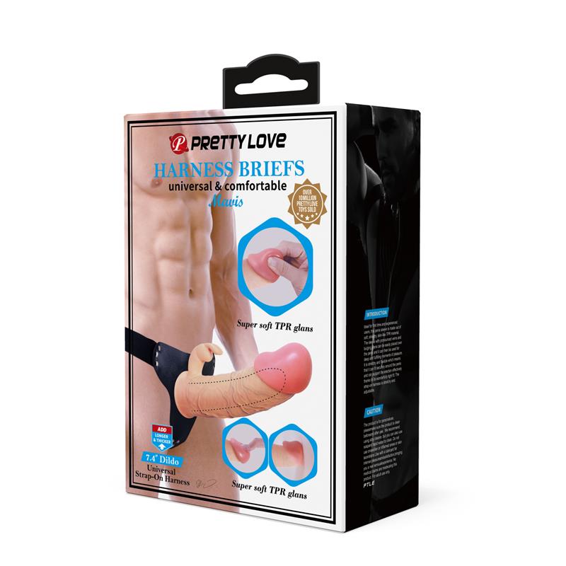 Pretty Love - Mavis Harness Briefs Universal Con Dildo 19 Cm Natural