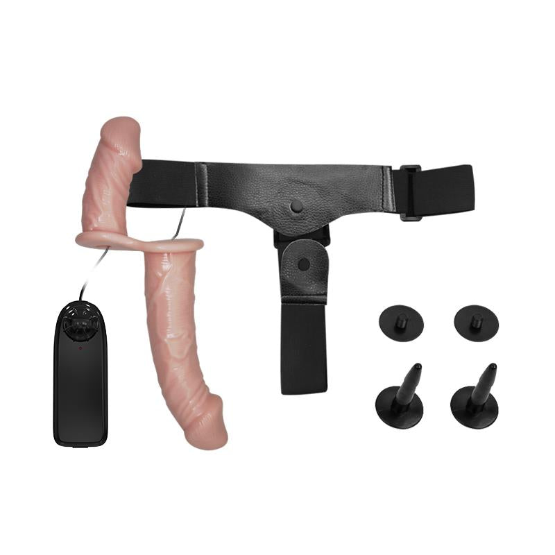 Arnés Dildo Doble Con Vibración Natural