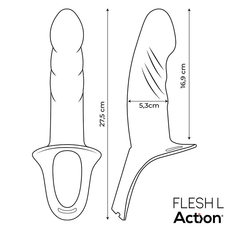 Arnés Strap-On Con Dildo Hueco Silicona Premium Talla L