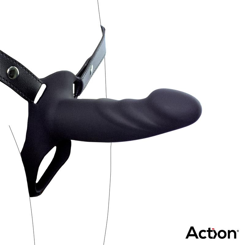 Arnés Strap-On Con Dildo Hueco Silicona Premium Talla S Negro