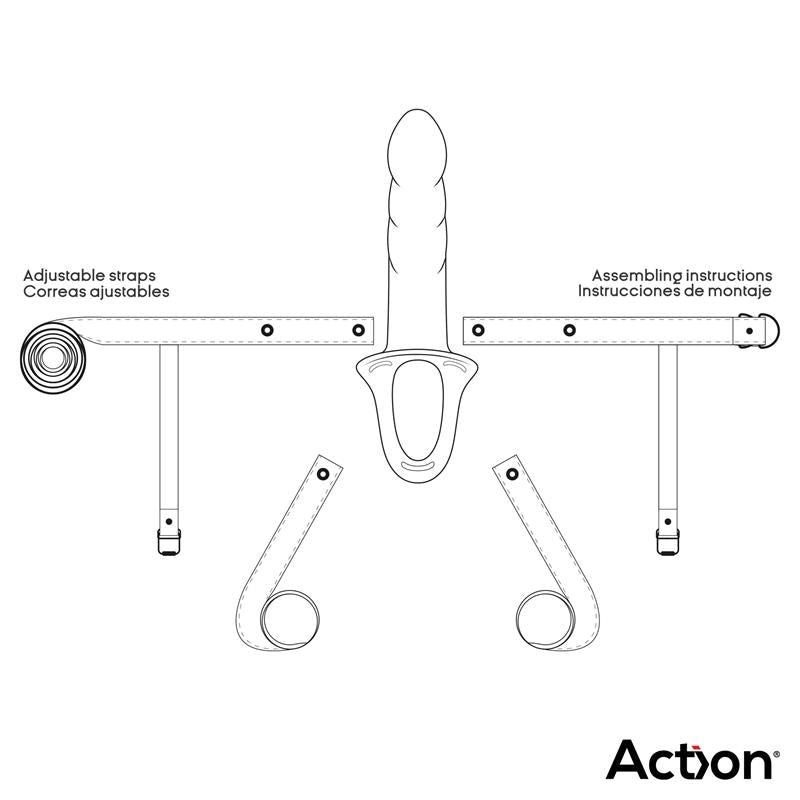 Arnés Strap-On Con Dildo Hueco Silicona Premium Talla S Negro