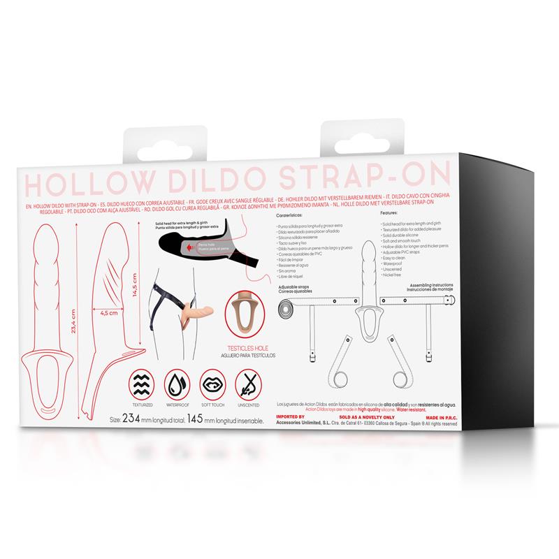 Arnés Strap-On Con Dildo Hueco Silicona Premium Talla S