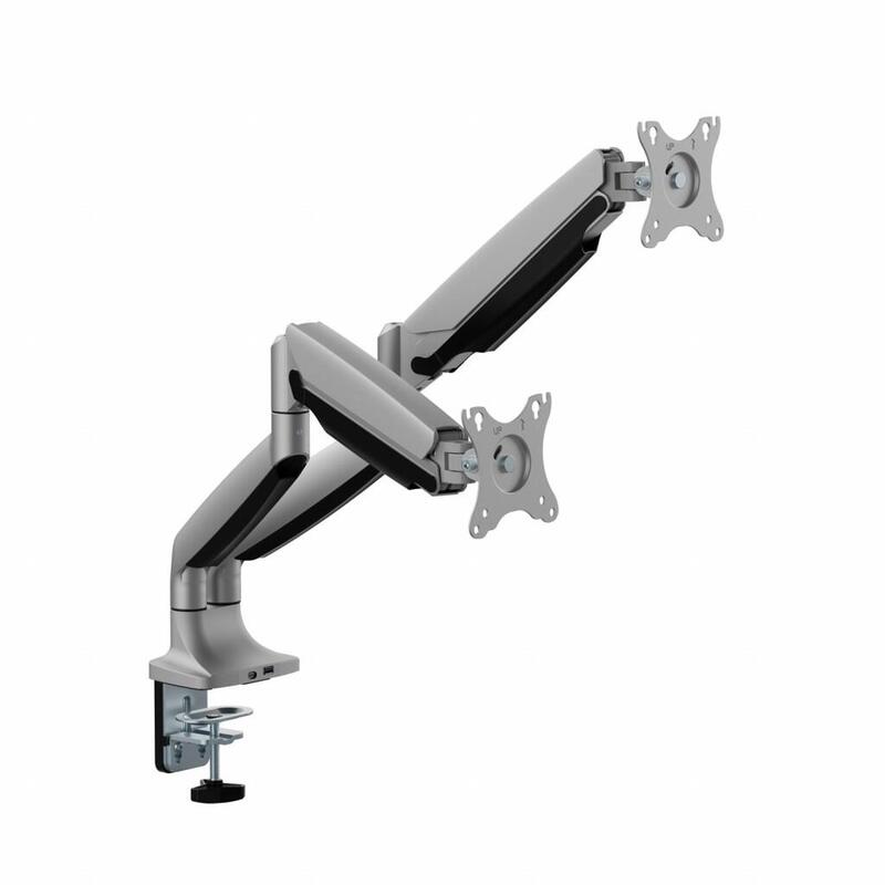 Art Gas Desktop Bracket For 2 Led Lcd Monitors 17-35" L-36hd 1-15kg 1xusb-A 1xusb-C 3.0 Heavy Duty