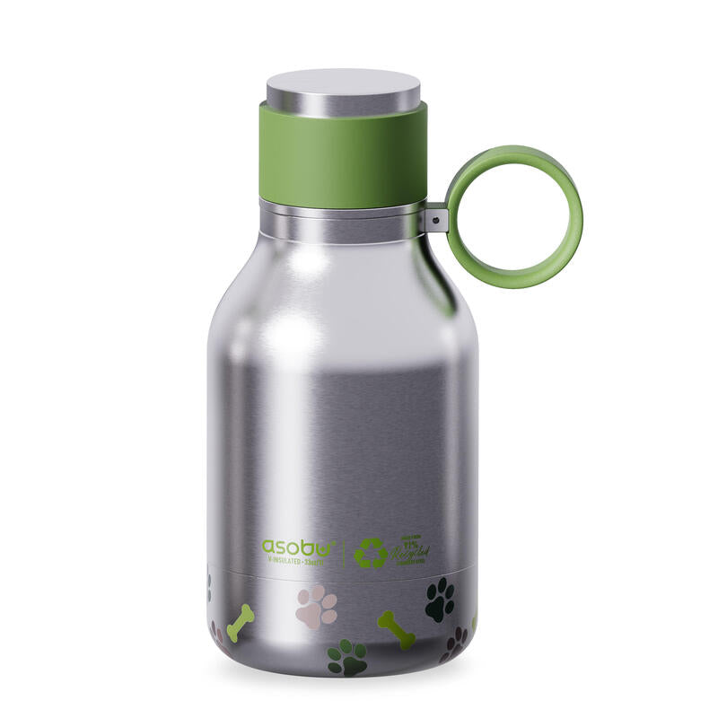 Asobu - Dog Bowl - Recycelte Botella De Acero Inoxidable Con Cuenco Para Perro Plateado