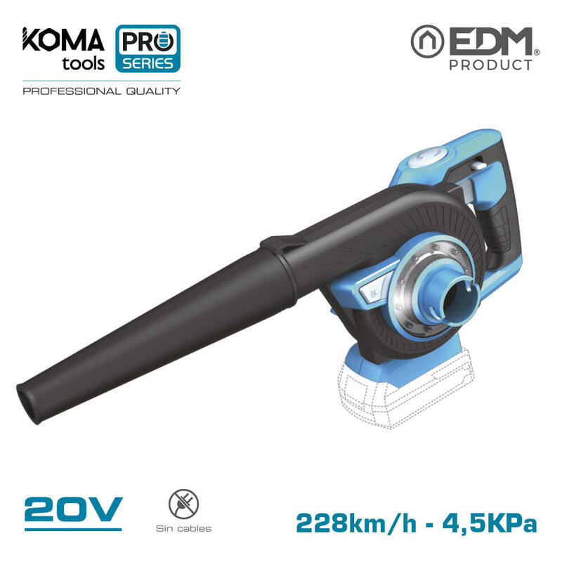 Aspirador Soplador 20v (Sin Batería Ni Cargador) 97x93cm Koma Tools Pro Series Battery