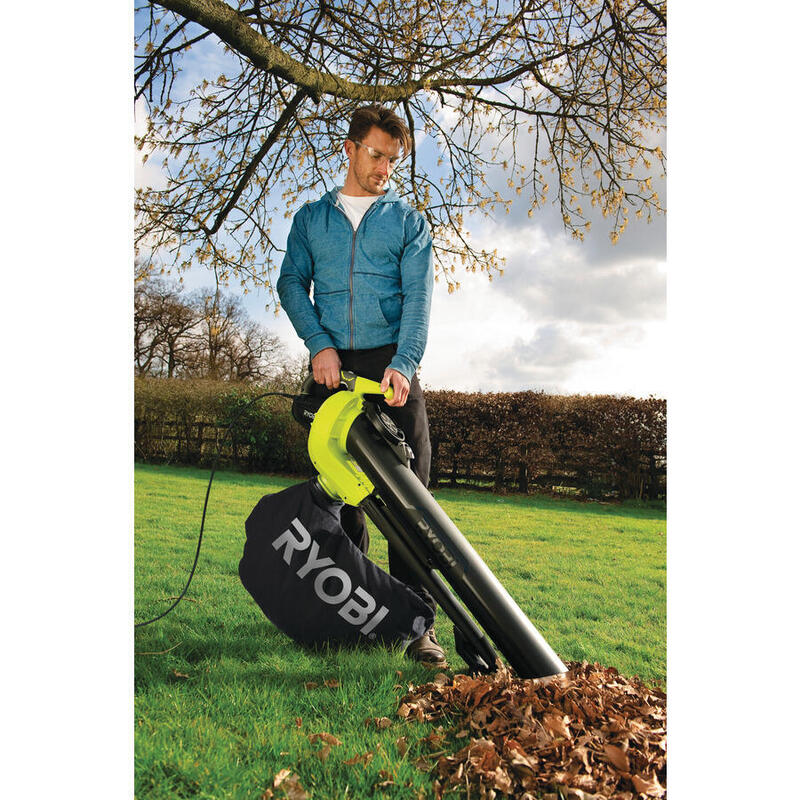 Aspirador Soplador Triturador Ryobi Rbv3000cesv 3000w Aspiración 16 M³ Min Trituración 16:1