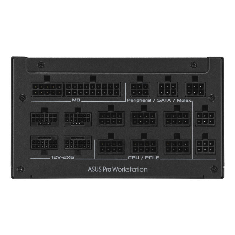 Asus Asus Asus-Pro-Ws-2200p, Fuente De Alimentación Para Pc Negra, 2x Gpu De Alta Potencia De 12 Pines, 4x Pcie, Gestión De Cables, 2200 Vatios 90ye00z1-B0na00