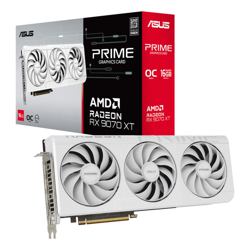 Asus Prime-Rx9070xt-O16g-White 16gb Gddr6 Hdmi Dp
