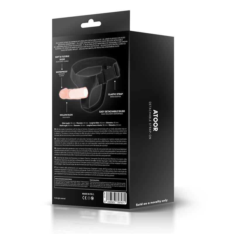 Atoor Arnés Con Dildo Hueco Desmontable, Vibración Y Control Remoto