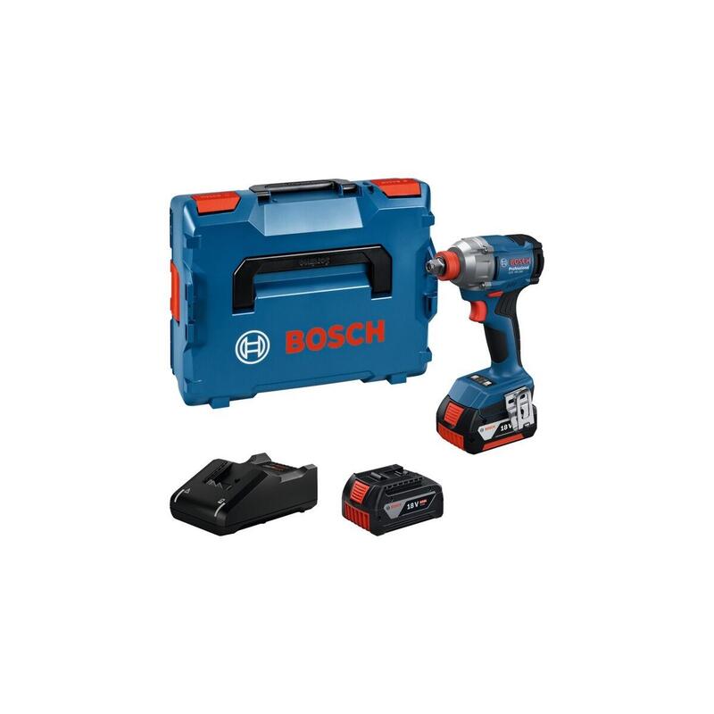 Atornillador Bosch Professional De Impacto A Batería Gdx 18v-285 Professional, 18 Voltios Azul, 2 Baterías De Iones De Litio De 4,0 Ah, En L-Boxx 06019n2102