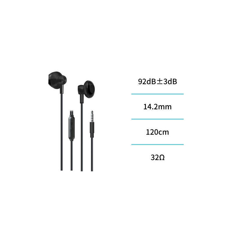 Auricular Con Cable Jack 3,5 Ep3010 Negro