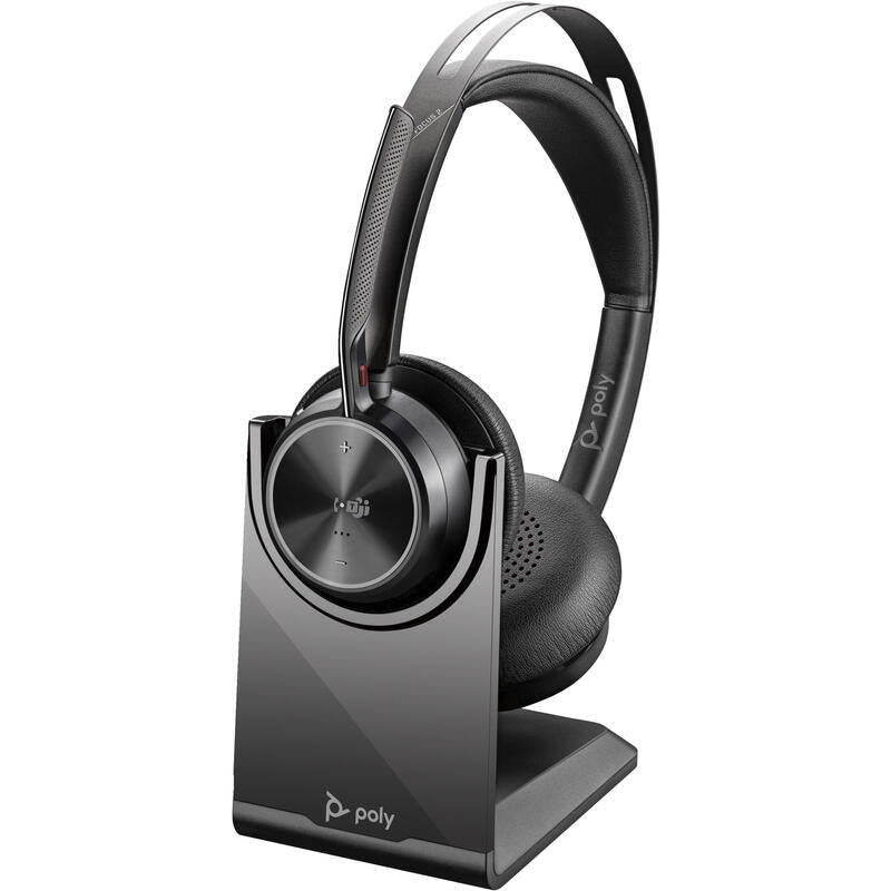 Auricular  Poly Voyager Focus 2-M  Bluetooth Inalámbrico Cableado Cancelación De Sonido Activo Usb-C A Través De Adaptador Bluetooth Negro Certificado Para Equipos De Microsoft