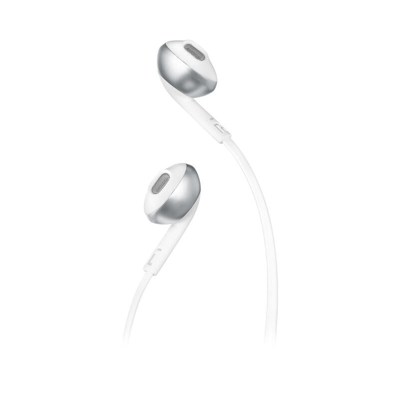 Auriculares Bluetooth Jbl Tune 205 Bt Silver Bt 4.1 Micrófono 6 Horas De Conversación Cable Plano Driver 12.5mm Func Manos Libres