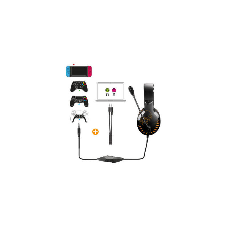 Auriculares Gaming Con Micrófono Spirit Of Gamer Pro-H3 Multiplataforma Edition Jack 3.5 Naranja